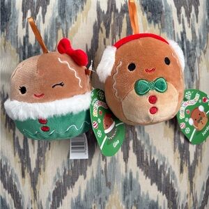Squishmallow Gingerbread Plush Ornaments